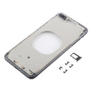 Transparent Back Cover with Camera Lens & SIM Card Tray & Side Keys for iPhone 8 Plus (Black)