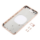 Transparent Back Cover with Camera Lens & SIM Card Tray & Side Keys for iPhone 8 Plus (Gold)