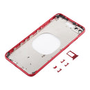 Transparent Back Cover with Camera Lens & SIM Card Tray & Side Keys for iPhone 8 Plus (Red)