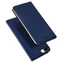 DUX DUCIS Skin Pro Series Horizontal Flip PU + TPU Leather Case for iPhone 8 Plus & 7 Plus , with Holder & Card Slots (Blue)