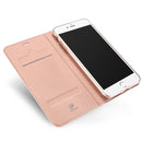 DUX DUCIS Skin Pro Series Horizontal Flip PU + TPU Leather Case for iPhone 8 Plus & 7 Plus , with Holder & Card Slots (Rose Gold)
