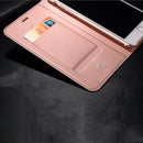 DUX DUCIS Skin Pro Series Horizontal Flip PU + TPU Leather Case for iPhone 8 Plus & 7 Plus , with Holder & Card Slots (Rose Gold)