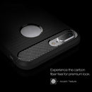 For iPhone 8 Plus Brushed Texture Fiber TPU Rugged Armor Protective Case(Black)