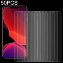 For iPhone 12 / 12 Pro 50 PCS 0.26mm 9H 2.5D Tempered Glass Film (Slotted)
