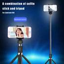 2 in 1 Foldable Bluetooth Shutter Remote Selfie Stick Tripod for iPhone and Android Phones(Black)