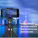 2 in 1 Foldable Bluetooth Shutter Remote Selfie Stick Tripod for iPhone and Android Phones(Black)