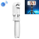 2 in 1 Foldable Bluetooth Shutter Remote Selfie Stick Tripod for iPhone and Android Phones(White)