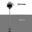 2 in 1 Foldable Bluetooth Shutter Remote Selfie Stick Tripod for iPhone and Android Phones(White)