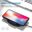 QK11 10W ABS + PC Fast Charging Qi Wireless Charger Pad(Black)