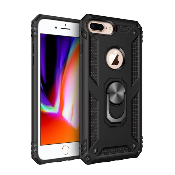 Sergeant Armor Shockproof TPU + PC Protective Case for iPhone 7 / 8 Plus, with 360 Degree Rotation Holder (Black)