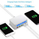 40W QC3.0 2.4A 4-USB Ports Fast Charger Station Travel Desktop Charger Power Adapter with LCD Digital Display, EU Plug