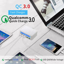 40W QC3.0 2.4A 4-USB Ports Fast Charger Station Travel Desktop Charger Power Adapter with LCD Digital Display, EU Plug