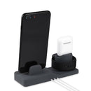 3 in 1 Silicone Charging Dock for AirPods Pro & Apple Watch & iPhone, with Bracket Funtcion(Black)