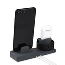 3 in 1 Silicone Charging Dock for AirPods Pro & Apple Watch & iPhone, with Bracket Funtcion(Blue)