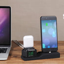 3 in 1 Silicone Charging Dock for AirPods Pro & Apple Watch & iPhone, with Bracket Funtcion(Blue)