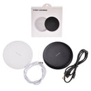 TOVYS-KC-N5 9V 1A Output Frosted Round Wire Qi Standard Fast Charging Wireless Charger, Cable Length: 1m(White)