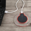 FANTASY 5V 1A Output Qi Standard Ultra-thin Wireless Charger with Charging Indicator, Support QI Standard Phones(Black)