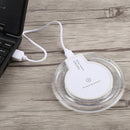 FANTASY 5V 1A Output Qi Standard Ultra-thin Wireless Charger with Charging Indicator, Support QI Standard Phones(White)