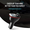 Rock B300 Wireless Bluetooth V4.2 FM Transmitter Radio Adapter Car Charger, With Dual USB Output & Hand-Free Calling, Music Player Support USB Flash Drive & U Disk, Compatible with IOS & Android