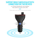 Rock B300 Wireless Bluetooth V4.2 FM Transmitter Radio Adapter Car Charger, With Dual USB Output & Hand-Free Calling, Music Player Support USB Flash Drive & U Disk, Compatible with IOS & Android