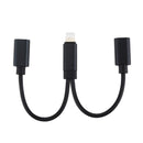 12cm 8 Pin Male to Dual 8 Pin Female Adapter Cable, For iPhone XR / iPhone XS MAX / iPhone X & XS / iPhone 8 & 8 Plus / iPhone 7 & 7 Plus / iPhone 6 & 6s & 6 Plus & 6s Plus / iPad, Support IOS 11.2(Black)