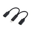 12cm 8 Pin Male to Dual 8 Pin Female Adapter Cable, For iPhone XR / iPhone XS MAX / iPhone X & XS / iPhone 8 & 8 Plus / iPhone 7 & 7 Plus / iPhone 6 & 6s & 6 Plus & 6s Plus / iPad, Support IOS 11.2(Black)