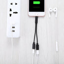 12cm 8 Pin Male to Dual 8 Pin Female Adapter Cable, For iPhone XR / iPhone XS MAX / iPhone X & XS / iPhone 8 & 8 Plus / iPhone 7 & 7 Plus / iPhone 6 & 6s & 6 Plus & 6s Plus / iPad, Support IOS 11.2(Black)