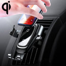 Baseus 10W Max Aluminium Alloy + Glass Clamping Gravity Phone Holder Car Air Vent Mount Qi Wireless Charger, For iPhone, Galaxy, Sony, Lenovo, HTC, Huawei, and other 4-6.5 inch Smartphones(Tarnish)