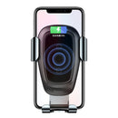 Baseus 10W Max Aluminium Alloy + Glass Clamping Gravity Phone Holder Car Air Vent Mount Qi Wireless Charger, For iPhone, Galaxy, Sony, Lenovo, HTC, Huawei, and other 4-6.5 inch Smartphones(Tarnish)