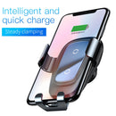 Baseus 10W Max Aluminium Alloy + Glass Clamping Gravity Phone Holder Car Air Vent Mount Qi Wireless Charger, For iPhone, Galaxy, Sony, Lenovo, HTC, Huawei, and other 4-6.5 inch Smartphones(Tarnish)