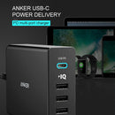 ANKER 2.4A USB-C / Type-C Power Delivery PD + 4 Ports Wall Changer for Mobile Phones / Tables / Macbooks(Black)