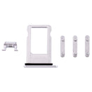 Card Tray + Volume Control Key + Power Button + Mute Switch Vibrator Key for iPhone 8 Plus (Silver)