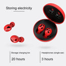 Xi9 Wireless Sports Charging Bin In-ear 5.0 Mini Bluetooth Earphone(Black Red)