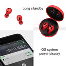 Xi9 Wireless Sports Charging Bin In-ear 5.0 Mini Bluetooth Earphone(Black Red)