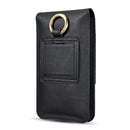 DG.MING Universal Cowskin Leather Protective Case Bag Waist Bag with Card Slots & Hook, For iPhone, Samsung, Sony, Huawei, Meizu, Lenovo, ASUS, Oneplus, Xiaomi, Cubot, Ulefone, Letv, DOOGEE, Vkworld, and other Smartphones Below 6.5 inch(Black)