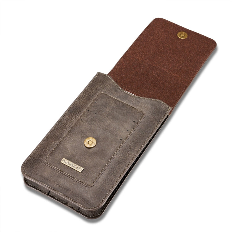 DG.MING Universal Cowskin Leather Protective Case Bag Waist Bag with Card Slots & Hook, For iPhone, Samsung, Sony, Huawei, Meizu, Lenovo, ASUS, Oneplus, Xiaomi, Cubot, Ulefone, Letv, DOOGEE, Vkworld, and other Smartphones Below 6.5 inch(Grey)