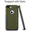 For iPhone 8 Plus & iPhone 7 Plus Shockproof Rugged Armor Protective Case(Army Green)