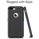 For iPhone 8 Plus & iPhone 7 Plus Shockproof Rugged Armor Protective Case(Black)