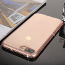 For iPhone 8 Plus & 7 Plus Diamond Border TPU Transparent Protective Back Cover Case (Pink)