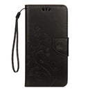 Embossed Butterfly Pattern Horizontal Flip Leather Case with Card Slot & Holder & Wallet & Lanyard For iPhone XR (Black)