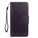 Embossed Butterfly Pattern Horizontal Flip Leather Case with Card Slot & Holder & Wallet & Lanyard For iPhone XR (Dark Purple)