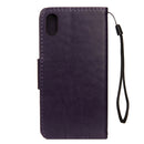 Embossed Butterfly Pattern Horizontal Flip Leather Case with Card Slot & Holder & Wallet & Lanyard For iPhone XR (Dark Purple)