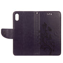 Embossed Butterfly Pattern Horizontal Flip Leather Case with Card Slot & Holder & Wallet & Lanyard For iPhone XR (Dark Purple)
