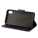 Embossed Butterfly Pattern Horizontal Flip Leather Case with Card Slot & Holder & Wallet & Lanyard For iPhone XR (Dark Purple)