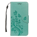Embossed Butterfly Pattern Horizontal Flip Leather Case with Card Slot & Holder & Wallet & Lanyard For iPhone XR (Green)