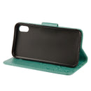Embossed Butterfly Pattern Horizontal Flip Leather Case with Card Slot & Holder & Wallet & Lanyard For iPhone XR (Green)