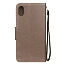 Embossed Butterfly Pattern Horizontal Flip Leather Case with Card Slot & Holder & Wallet & Lanyard For iPhone XR (Grey)