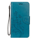 Embossed Butterfly Pattern Horizontal Flip Leather Case with Card Slot & Holder & Wallet & Lanyard For iPhone XR (Blue)