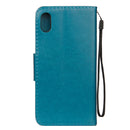 Embossed Butterfly Pattern Horizontal Flip Leather Case with Card Slot & Holder & Wallet & Lanyard For iPhone XR (Blue)