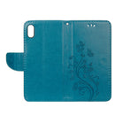 Embossed Butterfly Pattern Horizontal Flip Leather Case with Card Slot & Holder & Wallet & Lanyard For iPhone XR (Blue)